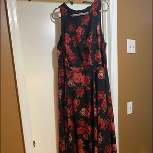 Torrid Black Floral Roses Maxi Dress 16W